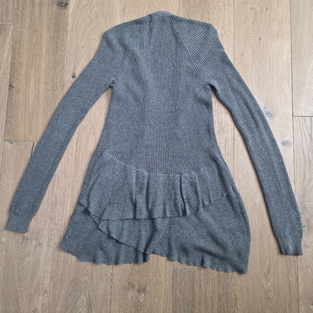 Chelsea28 Gray Ruffle Cardigan - Picture 5 of 8